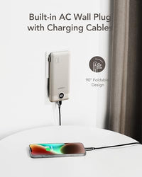 Thumbnail for VEGER Portable Charger for iPhone with Built in Cables and Wall Plug, 10000mah Slim Fast Charging USB C Power Bank, Travel Essential Battery Pack Compatible with iPhone, iPad, Samsung etc(Coffee)