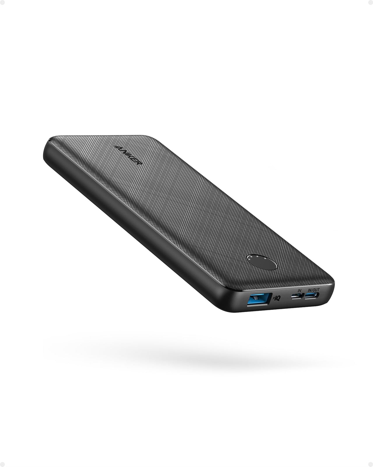 Anker Power Bank (PowerCore 10K), Compact Travel-Ready 10,000mAh Battery Pack with PowerlQ Charging Technology, 5V/3A High-Speed Charging, USB-C (In and Out) for iPhone, iPad, Samsung, Pixel, and More