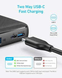 Thumbnail for Anker Power Bank (PowerCore 10K), Compact Travel-Ready 10,000mAh Battery Pack with PowerlQ Charging Technology, 5V/3A High-Speed Charging, USB-C (In and Out) for iPhone, iPad, Samsung, Pixel, and More