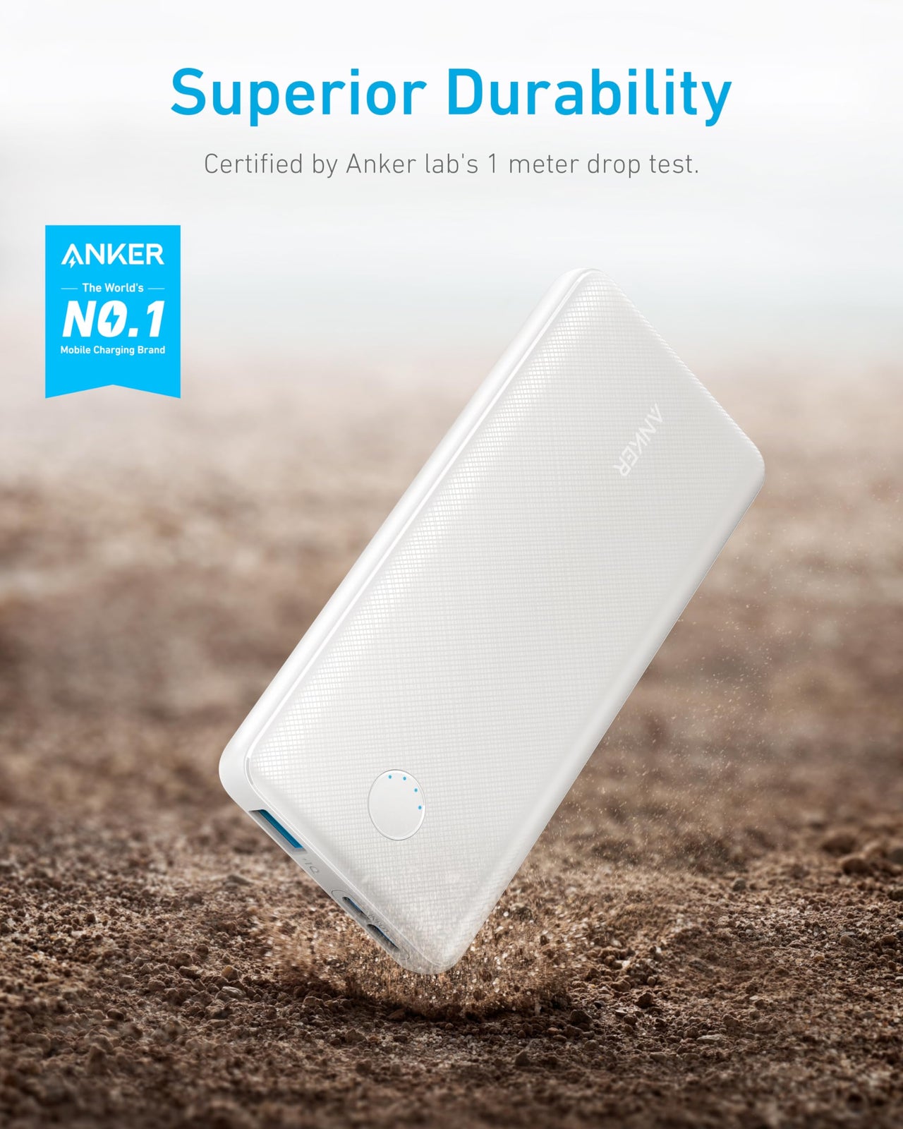 Anker Power Bank (PowerCore 10K), Compact Travel-Ready 10,000mAh Battery Pack with PowerlQ Charging Technology, 5V/3A High-Speed Charging, USB-C (In and Out) for iPhone, iPad, Samsung, Pixel, and More