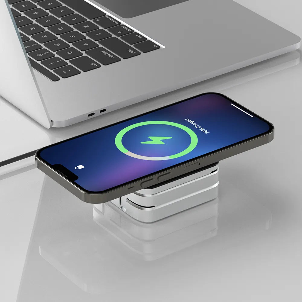 3 in 1 Sleek & Black Wireless Charging Station